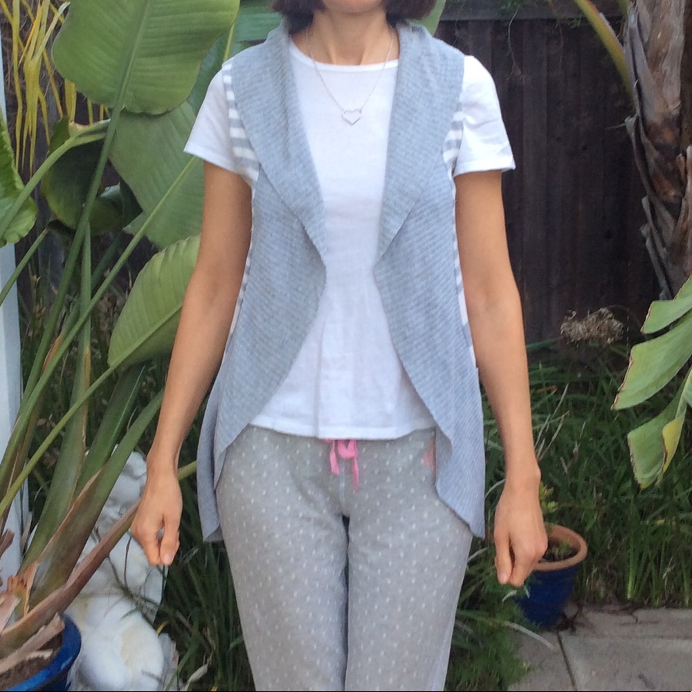 Anthropologie Cotton blend Vest S /Free Necklace